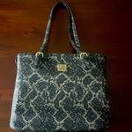 Anne Klein  shoulder bag black silver faux animal print purse size medium Photo 1