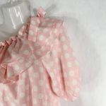 Lisa Marie Fernandez Target Large Dress One Shoulder Linen Polka Dot Pink‎ 1226 Pink Photo 6