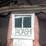 Tadashi Shoji  Vintage Mock Neck Long Sleeve Sheer Velvet Beaded Top Brown XS Photo 8