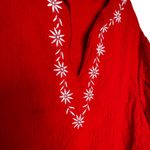 Cathy Daniels  Red Embroidered Top Photo 3
