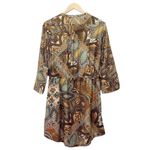 Anthropologie Holding Horses Boho Paisley Fall Shirtdress Brown Blue Tan Size 8 Photo 2