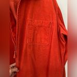 VTG NY & Co Corduroy Ribbed Zip Up Flannel Shacket Bright Orange Size L XL Photo 2