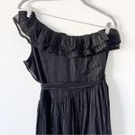 Cabana Life Metallic One Shoulder Maxi Dress in Black Gold Size M Photo 3