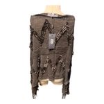 Pretty Angel  gray purple poncho with fringe one size Photo 3