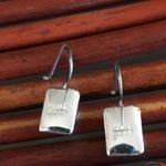 Nine West  Silver Tone Rectangular French Wire Earrings Photo 3