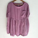 Free People We The Free Moon City Top Oversized Linen Blend Tee in Lilac (XS) Photo 2