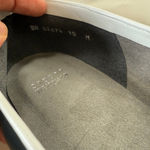 Stuart Weitzman  Women Leather Loafers Flats Bow Detail Navy Blue White‎ Trim 10 Photo 2