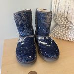 UGG  Blue Sequin Fur Boots size 7 Photo 4