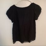 Alfani  Scoop Neck Blouse Black Chiffon Cap Sleeve Photo 5