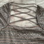 Free People Good Girl Gone Bad grey strapoy back dress siz L bodycon square neck Photo 15