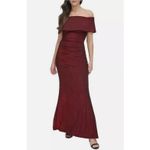 Vince Camuto Off the Shoulder Sparkly Mermaid Long Evening Gown Red Size 8 Dress Photo 9