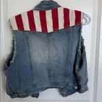 LEI Vintage American Flag Vest Size XL Blue Photo 2