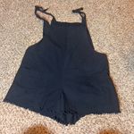Oh Polly Polly Romper Overalls Black Frayed Hem Tie Strap Pockets Casual‎ S Photo 0