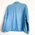 VINTAGE TEDDI Denim Full Zip Floral Embroidered Jean Jacket Blue Size L Photo 5