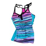 ZeroXposur Women's Striped One Piece in Purple and Blue Photo 1