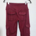 Burgundy Cargo Leggings Size Medium Oxblood Leggings with Pockets Red Photo 4