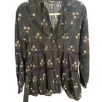 Anthropologie Tiered Babydoll Blouse Black Floral Sz XS Photo 11