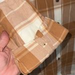 Universal Threads Universal Thread Women's Plaid Button-Down Shirt - Tan and Cream Photo 1