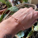 Rose Gold Love Knot Cuff Bangle Red Photo 2