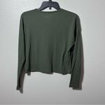 Hollister  Women Green Ribbed Long Sleeve Top Size Small Photo 5