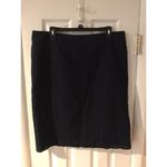Talbots  Woman Navy Blue Eyelet Skirt Women's 16 100% Cotton Zip At Back G2 Photo 7