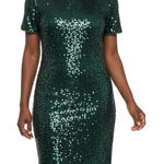 Royal Feelings Vintage Hunter Emerald Green Sequin Dress Women's Size‎ XL Photo 0