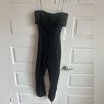 Cushnie Folded Strapless Fitted Slim‎ Leg Ankle Cropped Jumpsuit NWT Black Size 0 Photo 3