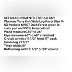 Terra & Sky Womens Terry Cotton Knit Wide Leg Pants Size 0X 14W Pockets NWOT Photo 7