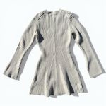 H&M  Ribbed Knit Wool-Blend Mini Dress Long Sleeve Neutral Size M Photo 4