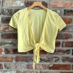Hollister  Yellow Wrap Baby Tee Short Sleeve Crop Top Shirt, S Photo 3