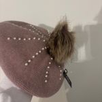 NWT mauve beret with pompom and pearl detail perfect to gift Christmas White Photo 4