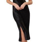 Charlie Holiday Black Satin Dress Photo 6