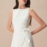 RIHOAS The White Boat Neck Bowknot Satin Mini Dress Size XS Photo 3
