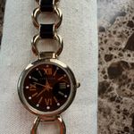 Anne Klein  Gold and Black Roman Numeral Watch Photo 3