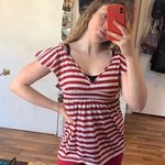 Necessary Clothing Red And White Shirt  Photo 1