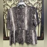 ZARA  short sleeve snake print baby doll top Photo 1