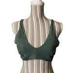 Ambrielle Olive Green Lace Applique Detail Crisscross Back Bikini Top Women SZ L Size L Photo 0