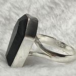 Onyx 925 Silver Natural Black Coffin Ring Size - 7.75 -RGN-785 Photo 2