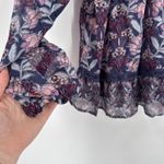 Taylor & Sage  Womens XL Floral Print Long Sleeve Blouse Top‎ Boho Purple Flowy Photo 7