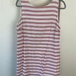 BeachLunchLounge  Linen Striped Red White Shift Mini Dress | Womens M Photo 0