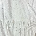 ASOS  White Tiered Eyelet Lace Long Sleeve Wrap Trapeze Mini Dress 2 Photo 4