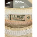 80s VTG L.L. Bean Cotton Knit Top Short Sleeve Striped‎ Pastel Sweater Size S Yellow Photo 2