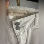 Soft Surroundings New  White Denim Jean Size 16 2 Button Straight Wide Leg Photo 1