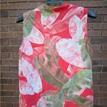 Tahari Sleeveless Tank Top Blouse Size Large Tropical Banana Leaf Print Vibrant Photo 4