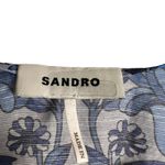 Sandro Yana Blue Floral Print Puff Sleeve V-Neck Tiered Mini Dress Size M Photo 8