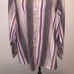 Lee  pink brown contemporary striped long sleeve button Down shirt Photo 2