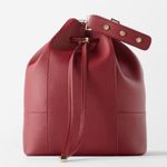 ZARA Deep Red Bucket Cross Body Bag Photo 0