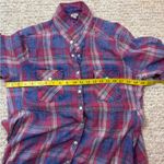 Reba  Red and Blue Buttoned Midi Dress Size Large 100% Cotton Side Pockets A1 Photo 12