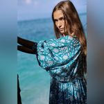 Daughters of India Kyra Maxi Dress in Ocean Blue Boho Prairie Size Medium Photo 1