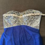 Women’s Blue Full Length Sparkly Tulle & Sequined Prom Party Dress Size L NWT Size L Photo 9